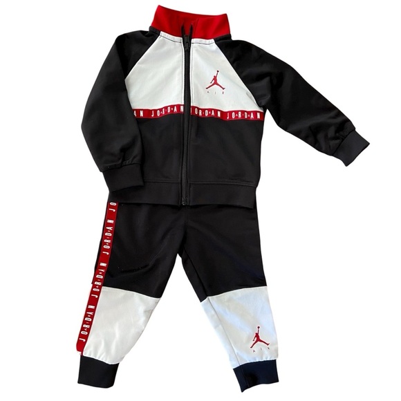 Jordan Jumpman Air Blocked Tricot Set Boys' Toddler Black/White/Red 18 month - Picture 1 of 6